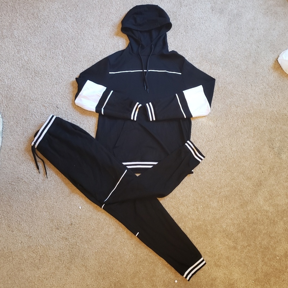 Black TrackSuit Ideology | M | Sweatpants+Hoodie
